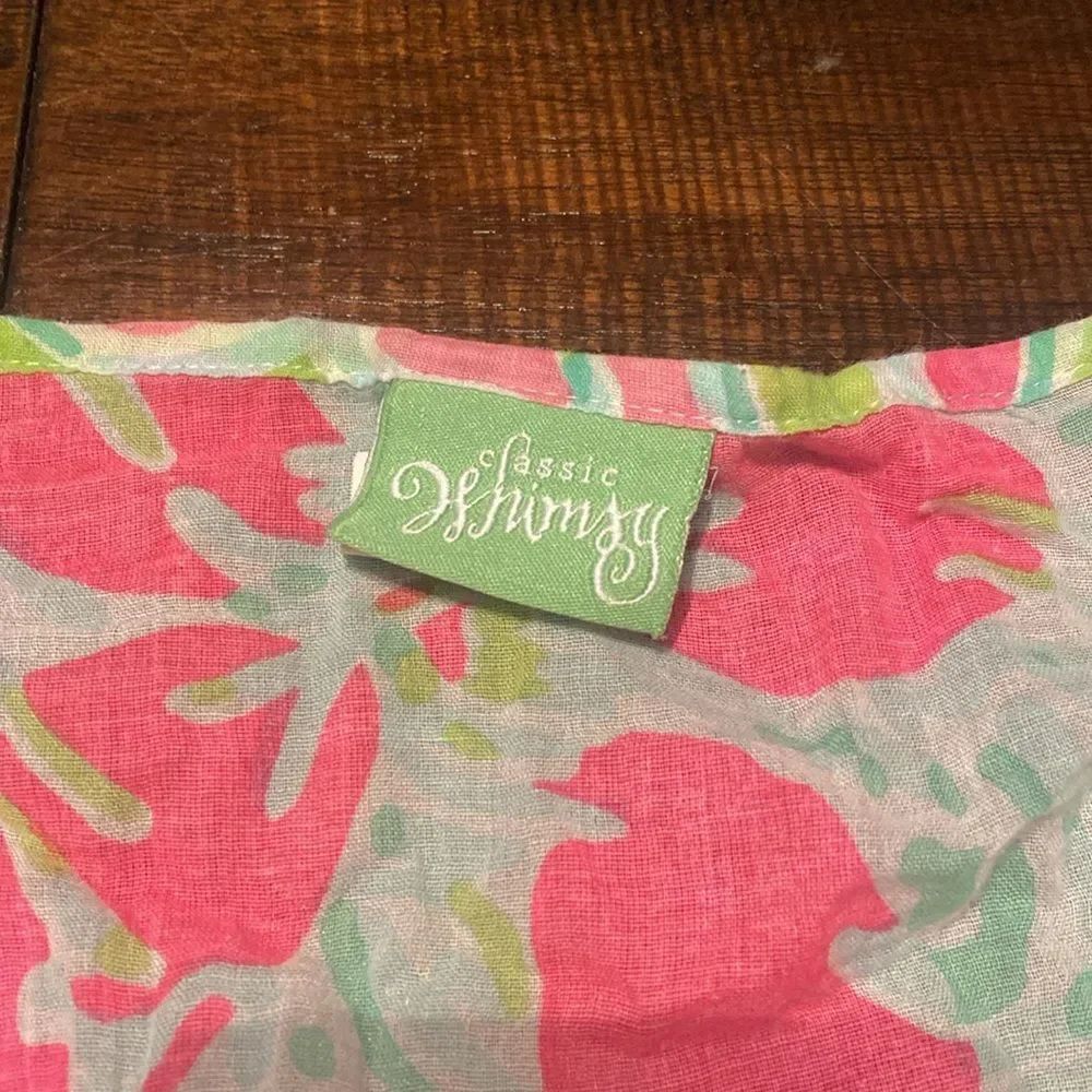 CLASSIC WHIMSY PINK AND GREEN POM POM TRIM COVER UP M/L LADIES - Picture 3 of 5